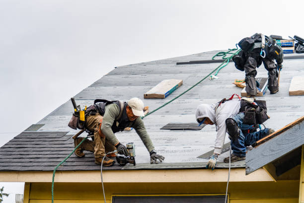 Professional Gutter Installation technician working in La Plata, NM